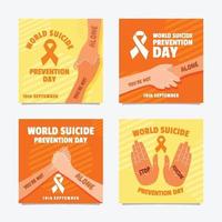 publication sur les réseaux sociaux de la journée mondiale de la prévention du suicide vecteur