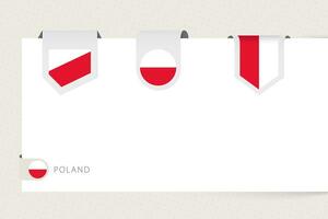 étiquette drapeau collection de Pologne dans différent forme. ruban drapeau modèle de Pologne vecteur