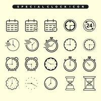 noir vecteur l'horloge icône montrant temps minutes secondes