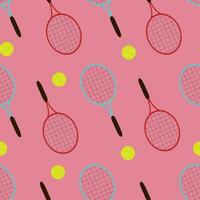 vecteur sans couture modèle avec tennis raquettes et des balles dans dessin animé style. vecteur tennis Contexte