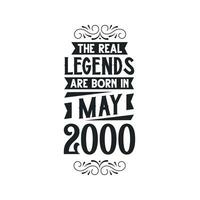 née dans mai 2000 rétro ancien anniversaire, réel Légende sont née dans mai 2000 vecteur