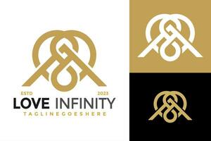 lettre une l'amour infini logo conception vecteur symbole icône illustration