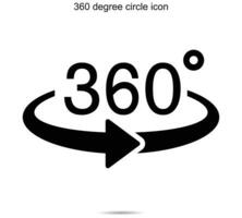 360 diplôme cercle icône vecteur
