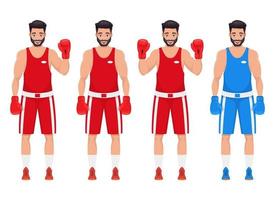 boxe, homme, vecteur, conception, illustration, isolé, blanc, fond vecteur