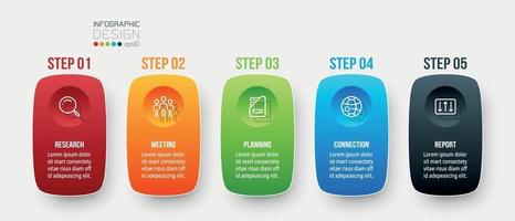 modèle d'entreprise infographique avec conception d'étape ou d'option. vecteur