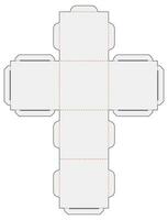 Facile emballage boîte mourir Couper cube modèle plan disposition avec Coupe et notation lignes vecteur dessiner graphique conception
