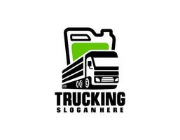 logo avec camion sur fond blanc, style monochrome vecteur