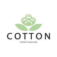 doux Naturel biologique coton fleur plante logo pour coton plantations, Industries, affaires, textile, vêtements et beauté, vecteur