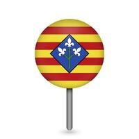 carte aiguille avec Lleida drapeau, les provinces de Espagne. vecteur illustration.