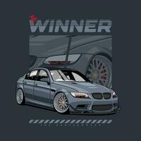 gagnant course voiture illustration. vecteur graphique pour T-shirt impressions et autre les usages