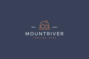 Montagne et rivière Facile logo modèle vecteur