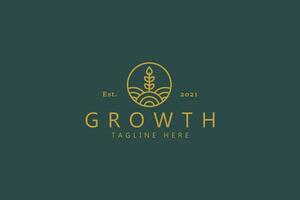 croissance prime vecteur blé logo. la nature plante produit symbole pour entreprise.