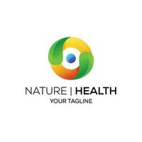 la nature feuille cercle forme logo concept vecteur