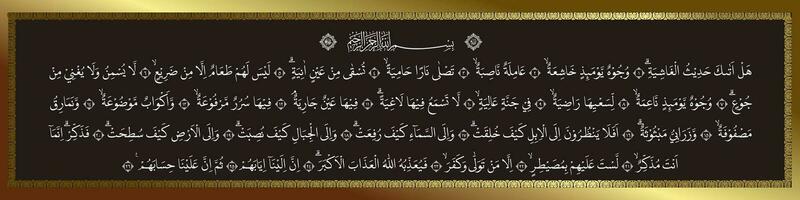 arabe calligraphie Contexte pour lettre al-gasyiyah 1-26 lequel veux dire puis il est réellement notre obligation à faire un Compte de leur vecteur