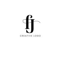 fj initiale lettre logo vecteur