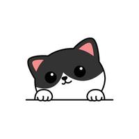chat mignon pattes sur mur dessin animé, illustration vectorielle vecteur