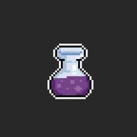 violet liquide bouteille dans pixel art style vecteur