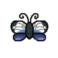 mignonne papillon dans pixel art style vecteur