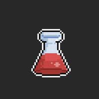 rouge liquide bouteille dans pixel art style vecteur