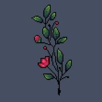 Rose fleur dans pixel art style vecteur