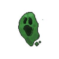 vert fantôme dans pixel art style vecteur