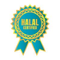 halal agréé badge conception vecteur, halal nourriture produit timbre, autorisé halal nourriture et boisson ruban timbre étiquette vecteur