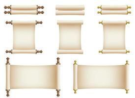 Illustration de conception de vecteur de défilement de papier isolé sur fond blanc