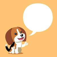 dessin animé une mignonne beagle chien avec discours bulle vecteur