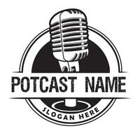 Podcast logo illustration conception vecteur