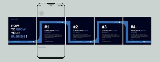 ensemble de carrousel poste, modifiable social médias carrousel poste, moderne et Créatif affaires carrousel Publier modèle vecteur