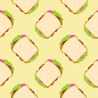 sandwich sans couture modèle vecteur illustration
