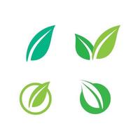 vecteur de feuille d'arbre et concept convivial de conception de logo vert fleur