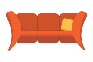confortable canapé sur une blanc Contexte. isolé doux canapé dans le intérieur. plat vecteur illustration dans dessin animé style.