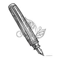 ancien stylo main tiré esquisser vecteur illustration écrire