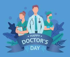 dessin animé Couleur international médecins journée concept bannière affiche carte. vecteur