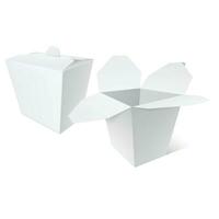 réaliste détaillé 3d blanc wok boîte ensemble. vecteur