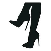 noir silhouette de femelle jambes dans une pose. des chaussures talons aiguilles, haute talons. marche, debout, en cours d'exécution, sauter, Danse vecteur