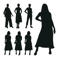 image de femelle silhouettes. femme, femme, jeune fille, fille, dame, fille vecteur