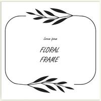 dessiné à la main floral cadres avec fleurs, branches, et feuilles. couronne. élégant logo modèle. vecteur illustration pour Étiquettes, l'image de marque affaires identité, et mariage invitations.