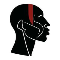 profil afro américain homme silhouette vecteur