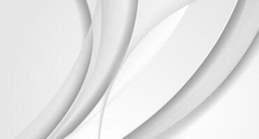 gris blanc lisse brillant vagues abstrait élégant Contexte vecteur