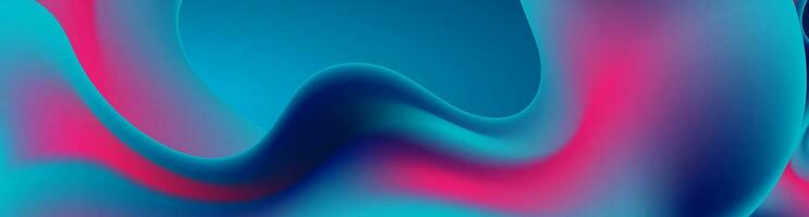 bannière futuriste de formes ondulées liquides bleues et violettes abstraites vecteur