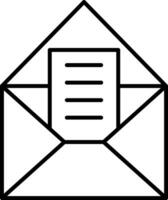 ouvert enveloppe ligne vecteur icône conception