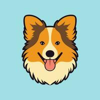 illustré vecteur de une souriant chien visage