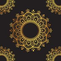 luxe ornemental mandala conception Contexte dans or, luxe mariage invitation, ornemental floral coin cadre, noir Contexte avec or mandala décoration vecteur