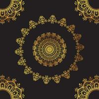 luxe ornemental mandala conception Contexte dans or, luxe mariage invitation, ornemental floral coin cadre, noir Contexte avec or mandala décoration vecteur