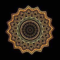 luxe ornemental mandala conception Contexte dans or, luxe mariage invitation, ornemental floral coin cadre, noir Contexte avec or mandala décoration vecteur