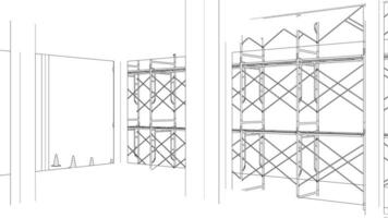 3d illustration de bâtiment et construction vecteur