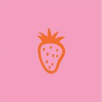 fraise symbole conception. social médias poste. fruit vecteur illustration.