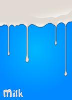 Goutte de lait réaliste, éclaboussures, liquide isolé sur fond bleu. illustration vectorielle vecteur